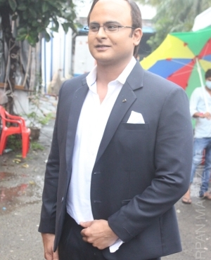 Sanket Bhosle snapped by press