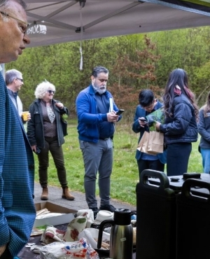 Conversations, drink, and food 