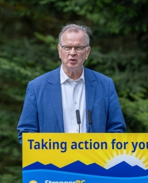 MLA Bruce Ralston addresses the guests at the event 