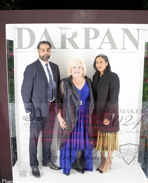 Surrey Mayor Brenda Locke alongside councillor Harry Bains and Pradeep Kooner 