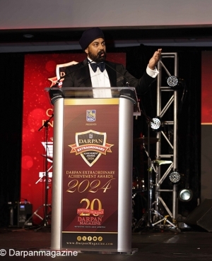 Darpan Award recipient in the Corporate Engagement category Keerit Jutla says his thank you speech