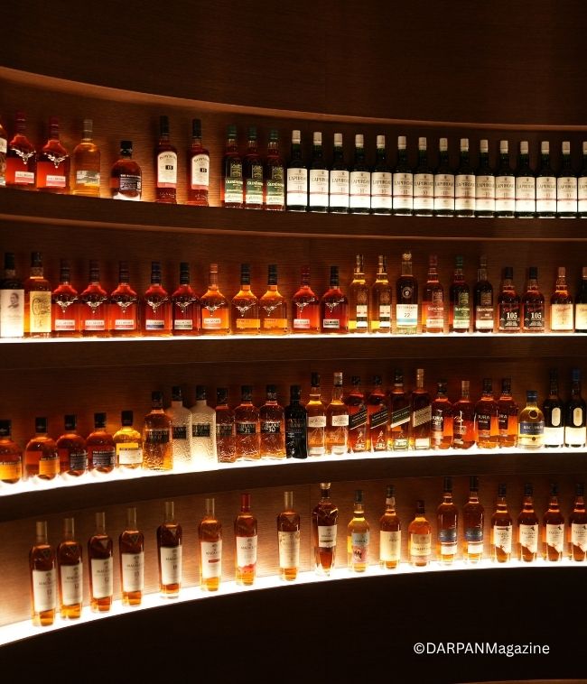 Whisky tasting station featuring The Dalmore Vintage Collection and Luminary No.2