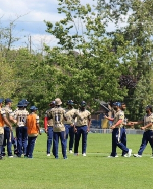 Cricketers in the field 