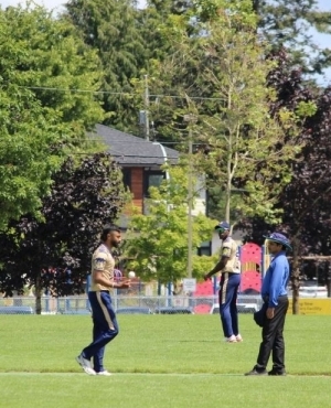 Cricketers at play 