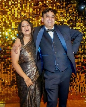 Lava Events owner Nitin Sharma and wife have a great time at Bollywood Retro Night 