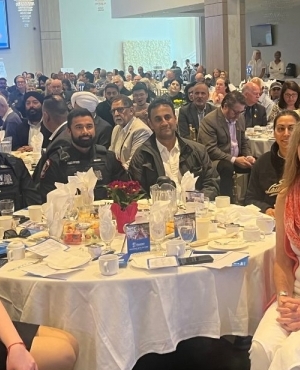 Surrey Police and attendees along with Surrey Mayor, Brenda Locke 