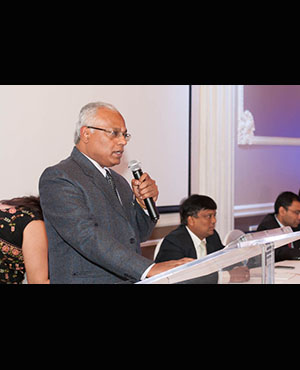 Indian Consul and Head of Chancery, Vancouver Mr. R. Chandarmouli addressing at inauguration function of British Columbia Chapter of ICAI