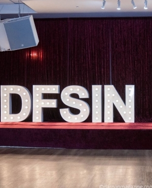 DFSIN sign all lit up to set the stage 