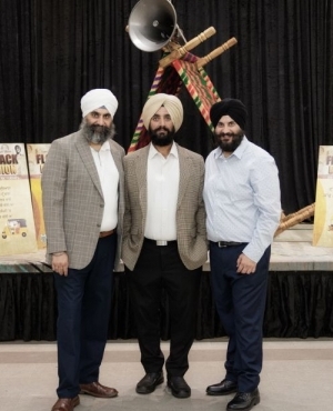 A Master Media's Inderjit and Raman pose for a picture-the organizers of the exhibit 