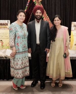 Media personalities Harpreet Singh along with wife Sandeep Kaur and Gurjinder H 