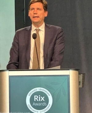 BC Premier, David Eby takes to the podium to share a few remarks 