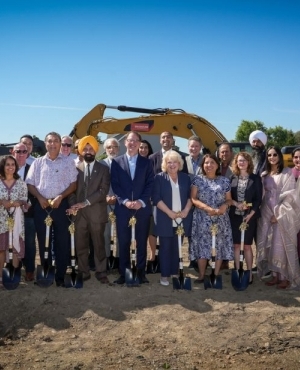 MLA's, Mayor, MP's and PICS staff are ready to go as they pose with shovels 