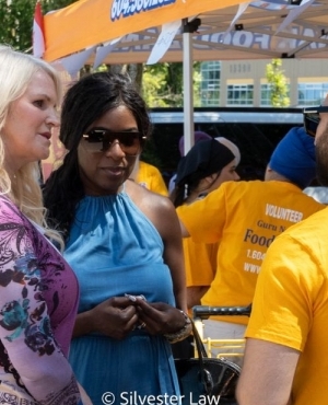 Onlookers curious about the work the Guru Nanak Food Bank does 