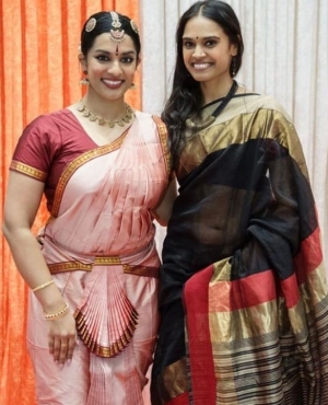Bharatnatyam dancers Malavika Santosh and Kiruthika