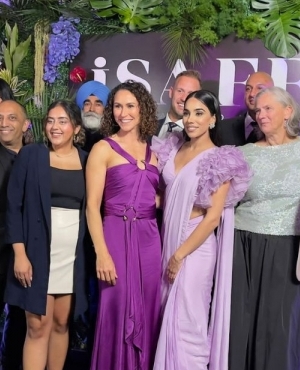 Gemma Martini of Martini Film Studios and Mannu Sandhu along with others at the festival 