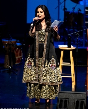 Emcee getting to introduce the artists on stage 