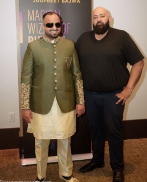 Jugpreet Bajwa and DJ Andy pose together 
