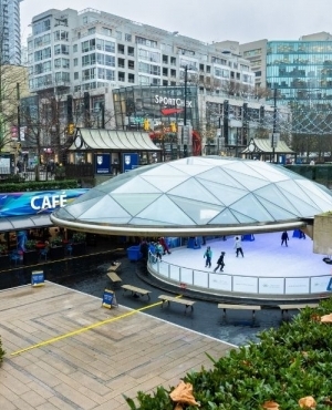 Overall view of the Robson Square Skating Rink 