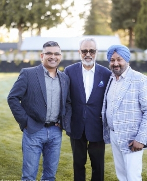 The trio at the winery