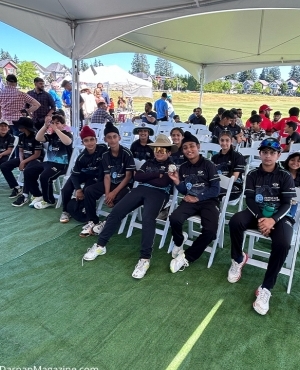 Young cricketers are all smiles 
