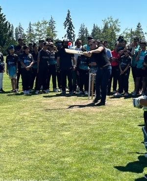 CPC leader Poilievre swings the bat with full gusto