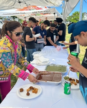 Delicious snacks being handed out to young players 