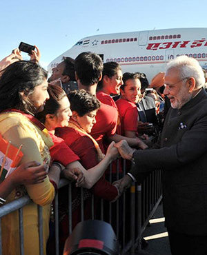 It is the young who are especially excited to greet PM Modi