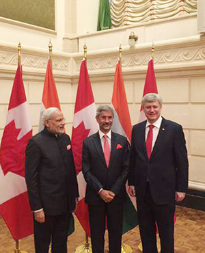 PM Narendra Modi, Foreign Secretary Dr. S Jaishankar and Canada PM Mr. Stephen Harper