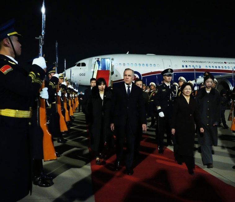 Prime Minister Mark Carney is officially welcomed to Beijing, China ; Courtesy: Canadian Press 