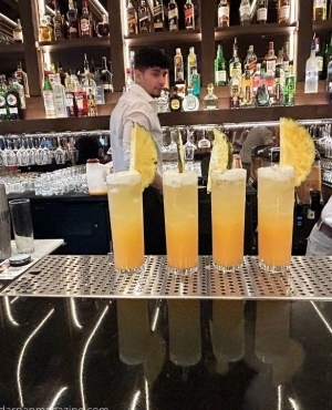 Exotic drinks at the bar 