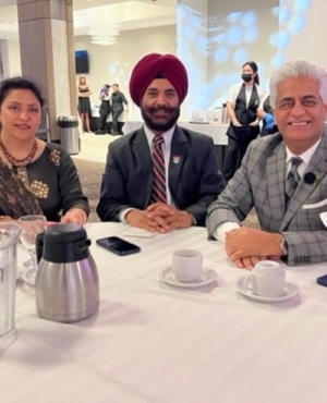 Media personality Harpreet Singh with wife Sandeep Kaur and owner of Sukhi Bath Motors-Mr. Sukhi Bath 