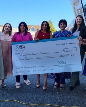 Raj Arena President of Seva Thrift Store along with her siblings donates $20,000 to Options Community Services Game Changers Campaign 