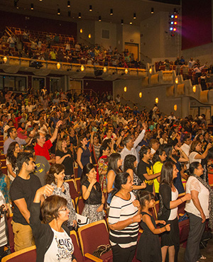 “Have Feet. Will Dance!” The audience got a chance to learn some dance in an impromptu  Bollywood dance class!