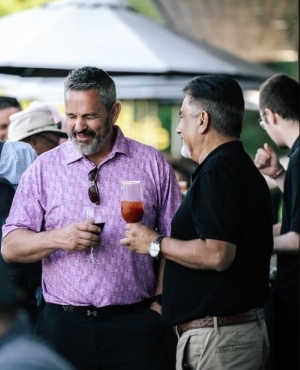 Golfers and Surrey residents enjoying drinks 