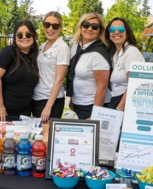 Odlum Brown is there with a table filled with goodies