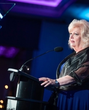 Mayor Brenda Locke takes to stage to say a few words 