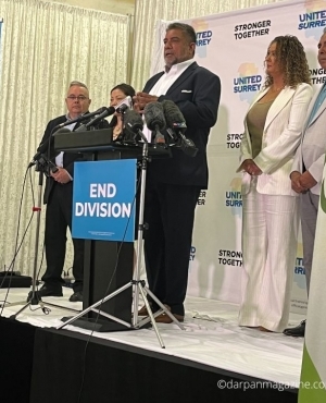 MP Sukh Dhaliwal addresses the media 