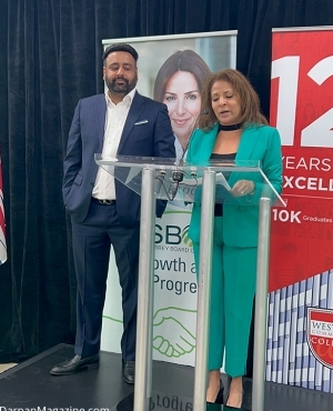 President of Western Community College Gurpal Dhaliwal and CEO of Surrey Board of Trade, Anita Huberman 
