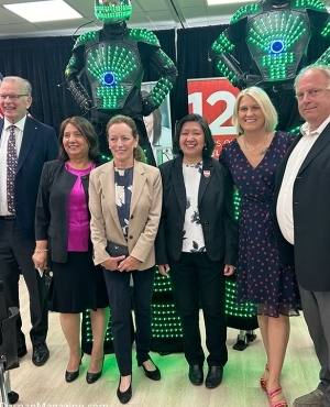  MLA Bruce Ralston, MLA Jinny Sims, Surrey City Councillor Linda Annis, WCC staff member, MLA Elenore Sturko, and Surrey City Councillor Mike Bose 