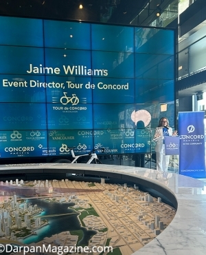 Jamie Williams event director takes to the podium 