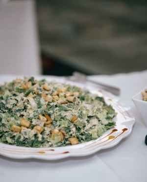 Caesar salad with croutons