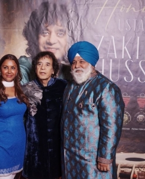 Realtor Gurjinder Bhurji, Ustad Zakir Hussain, and Dr.Pargat Singh Bhurji