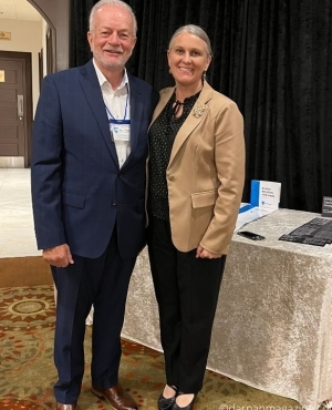 Gordon Houston Executive VP of WBI Home Warranty with newly elected MLA for South Surrey/White Rock Elenore Sturko 