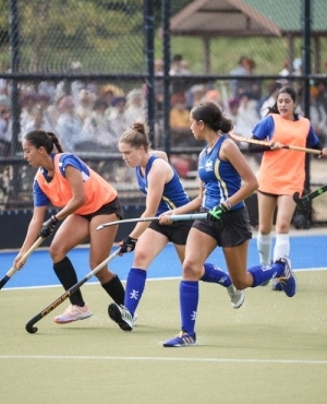 Female players in action 