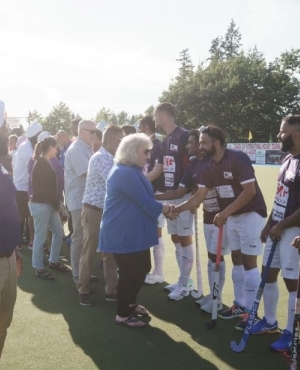  Mayor Locke shakes hands with all the players 
