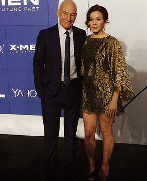 Sir Patrick Stweart with wife